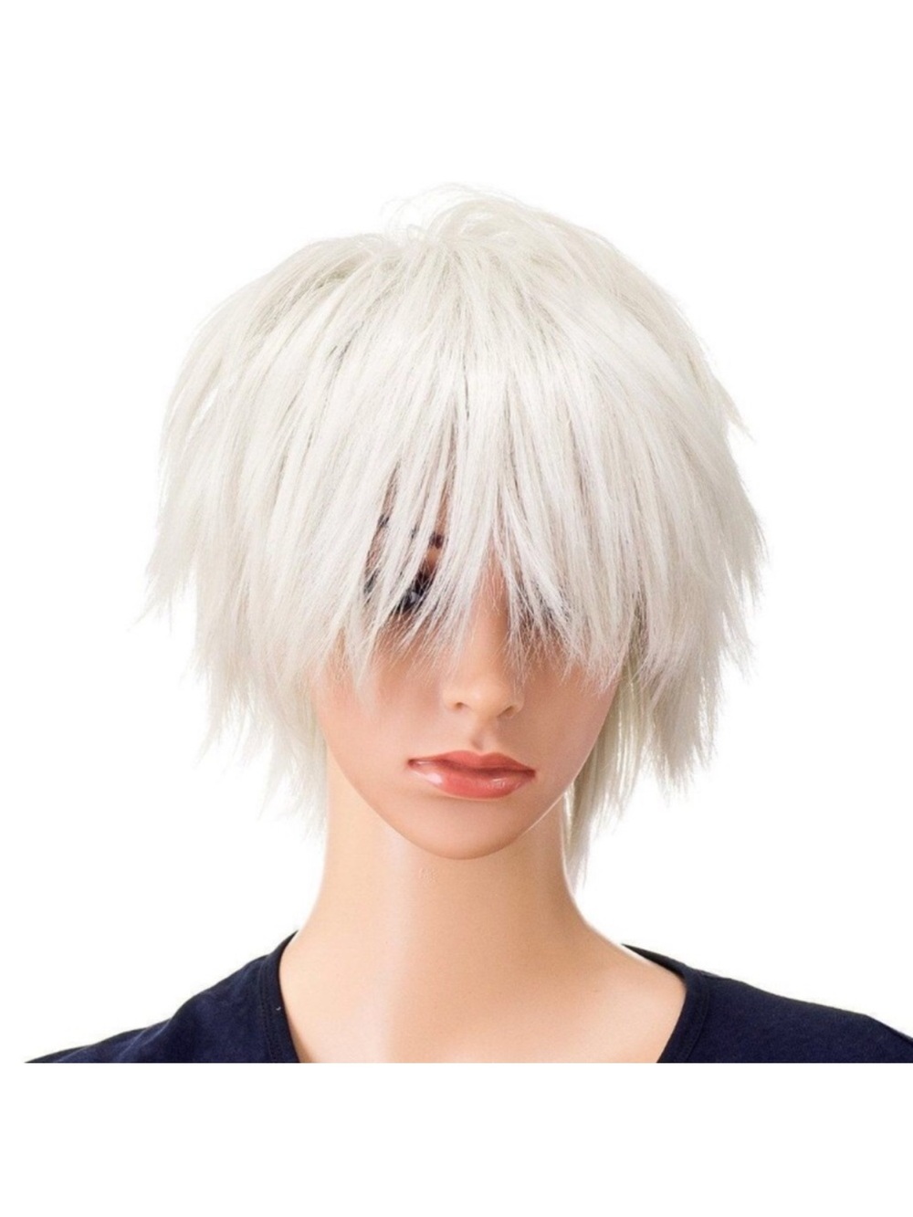 SHORT Anime Cosplay Wig++Unisex Fashion Wig, White